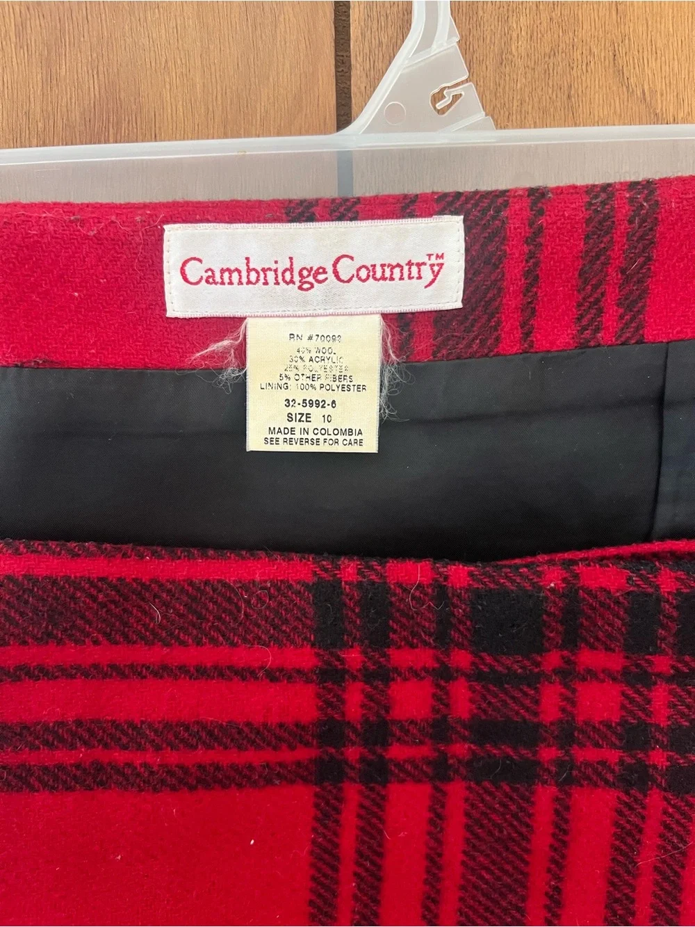 Vintage Red Plaid Wrap Midi Skirt